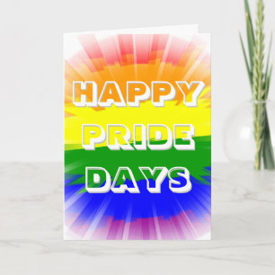 Glückliche Pride-Tage Berstende Regenbogenflagge G Karte