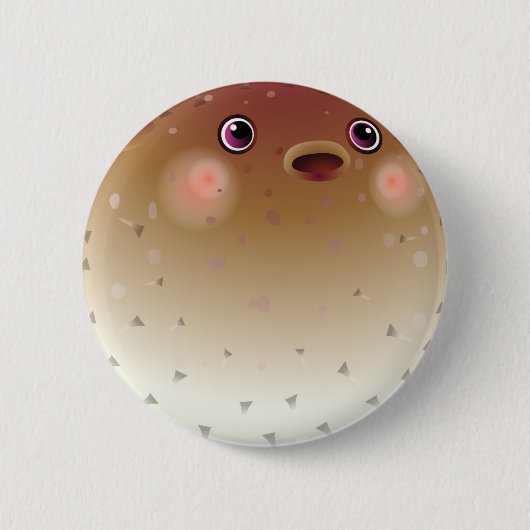 Glückliche Pufferfische Button (Vorderseite)