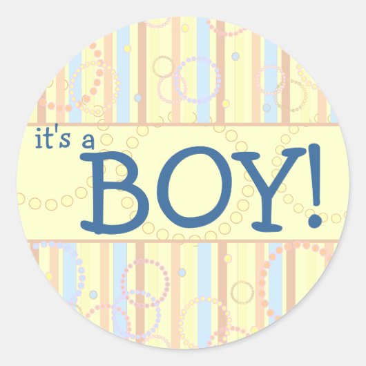 Glückliche Punkte und Streifen Runder Aufkleber (Vorderseite)