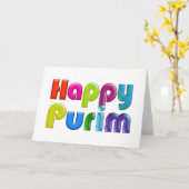 GLÜCKLICHE PURIM flippige bunte Grußkarte Karte (Gelbe Blume)