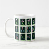 Glückliche Rad Mahjong Fliese des Blau-acht Kaffeetasse (Links)
