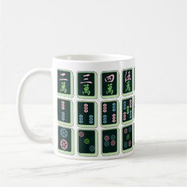 Glückliche Rad Mahjong Fliese des Blau-acht Kaffeetasse