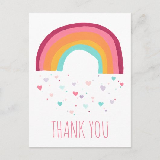 Glückliche Regenbogen Magie - Danke Postkarte (Vorderseite)