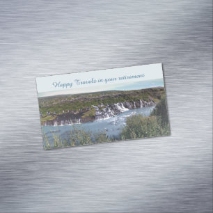 Glückliche Reisen Ruhestandsmagnet Magnetische Visitenkarte