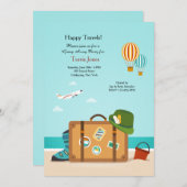 Glückliche Reisen weg von der Party Einladung (Vorne/Hinten)