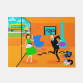 Glückliche Retro Eltern-Tür-Matte Fußmatte (Vorderseite)