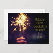 Glückliche Revolution um die Sonne Postkarte (Vorne/Hinten)