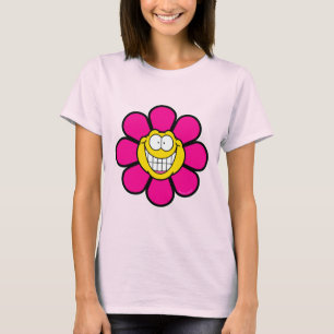 Glückliche rosa Blume T-Shirt