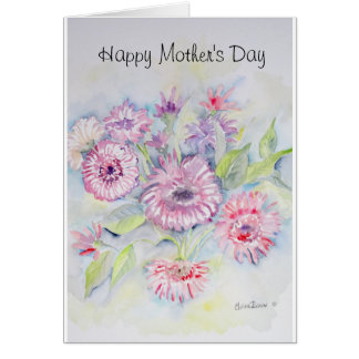Glückliche Rosa-Blumen Karte der Mutter Tages