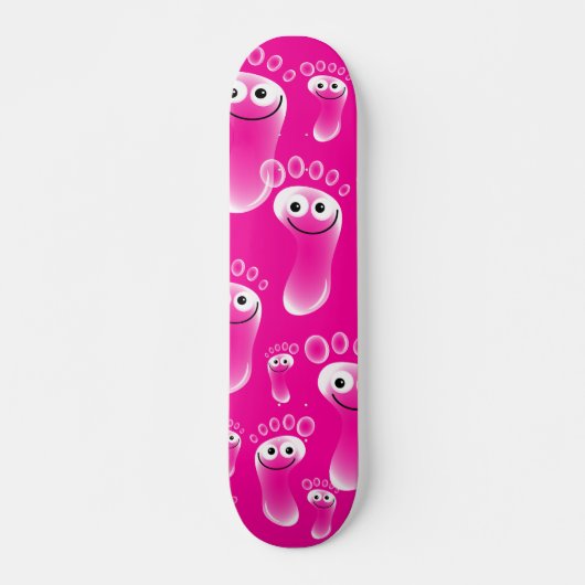 Glückliche rosa Füße Skateboard (Vorne)