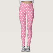 Glückliche rosa und weiße Herzen Leggings (Vorderseite)