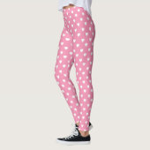 Glückliche rosa und weiße Herzen Leggings (Links)