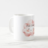 Glückliche Rosa Wolke Wimpern Kaffeetasse (Vorderseite Links)
