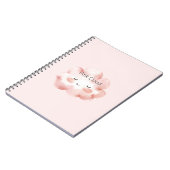 Glückliche Rosa Wolke Wimpern Notizblock (Linke Seite)