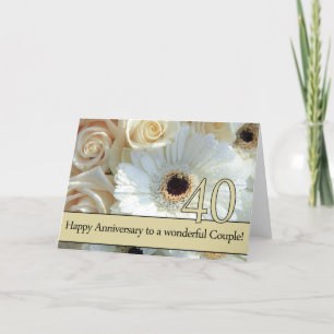 Glückliche Rose zum 40. Jubiläum Karte