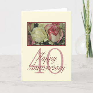 Glückliche Rose zum 40. Jubiläum Karte