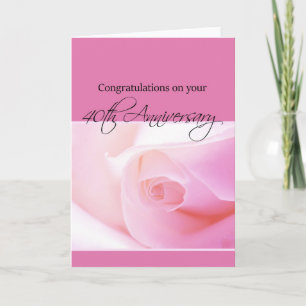 Glückliche Rose zum 40. Jubiläum Karte