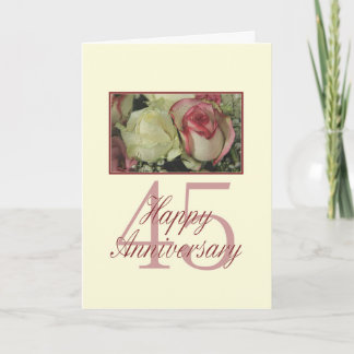 Glückliche Rose zum 45. Jahrestag Karte