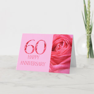 Glückliche Rose zum 60. Jubiläum Karte