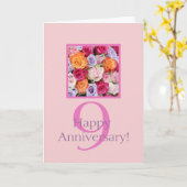 Glückliche Rose zum 9. Jahrestag Postkarte (Gelbe Blume)