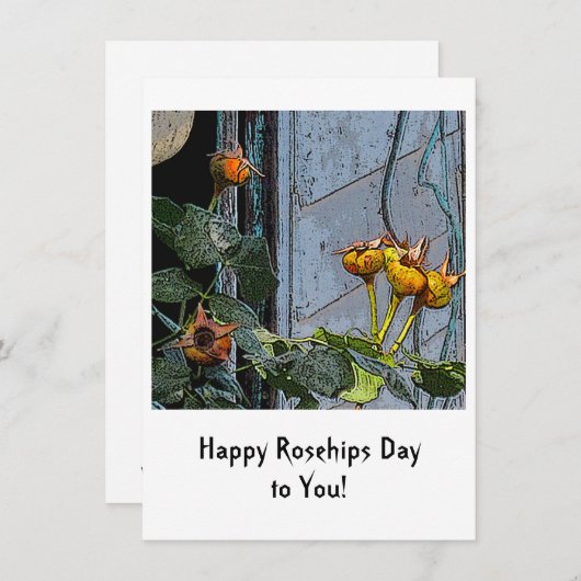 Glückliche Rosehips zu dir! Grußkarte Dankeskarte (Vorne/Hinten)