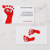 Glückliche rote Füße Visitenkarte (Vorne/Hinten)