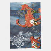 Glückliche rote Katzen Küchentuch (Vertikal)