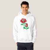 Glückliche Rote Rosen Hoodie (Vorne ganz)