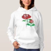 Glückliche Rote Rosen Hoodie (Vorderseite)