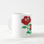 Glückliche Rote Rosen Kaffeetasse (Vorderseite Links)