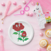 Glückliche Rote Rosen Pappteller (Party)