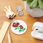 Glückliche Rote Rosen Schlüsselanhänger