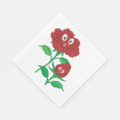 Glückliche Rote Rosen Serviette (Ecke)