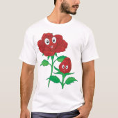 Glückliche Rote Rosen T-Shirt (Vorderseite)