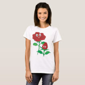 Glückliche Rote Rosen T-Shirt (Vorne ganz)