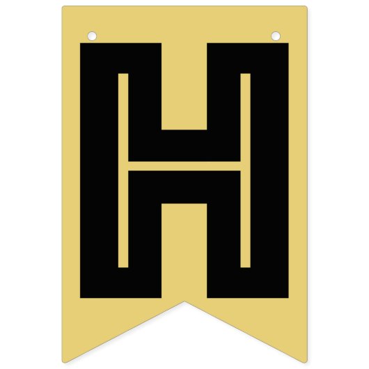 GLÜCKLICHE RUHESTANDS-FAHNE, schwarzer Text auf Wimpelkette (Erste Fahne)