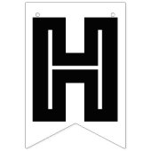 GLÜCKLICHE RUHESTANDS-FAHNE, Schwarzweiss Wimpelkette (Erste Fahne)