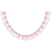 Glückliche Ruhestands-Fahnelila Watercolor-Blumen Wimpelkette (Alle)