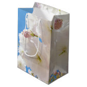 Glückliche Ruhestandsgeschenk Taschen addieren Mittlere Geschenktüte (Rückseite Schrägansicht)