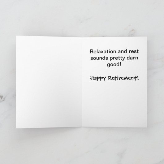 Glückliche Ruhestandskarte der englischen Karte (Innenseite)