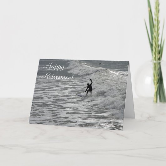 Glückliche Ruhestandskarte des Surfers Karte (Vorderseite)