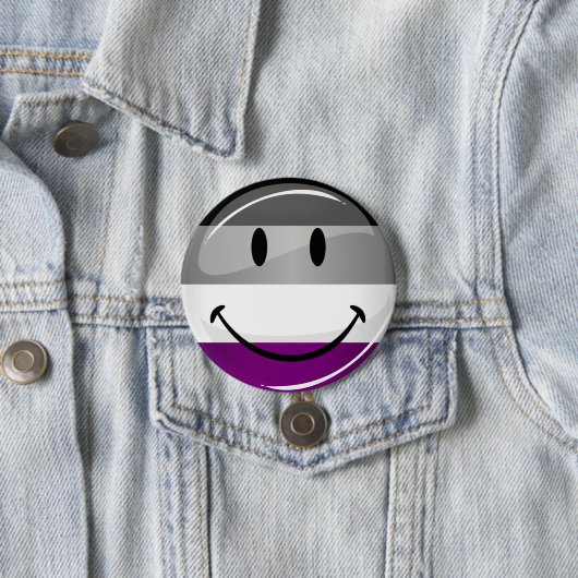 Glückliche runde asexuale Flagge Button (Beispiel)