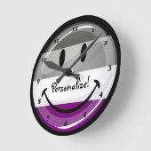 Glückliche runde asexuale Flagge Runde Wanduhr (Winkel)