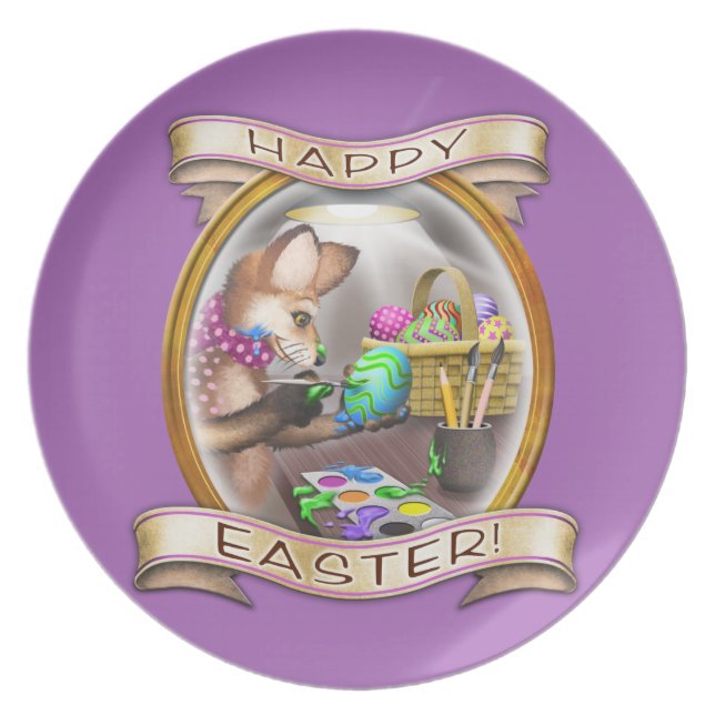 Glückliche sammelbare Platte Ostern- - Melaminteller (Vorderseite)