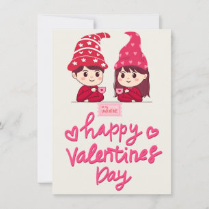 glückliche San-Valentin-Liebhaber beim Kaffeetrink Feiertagskarte