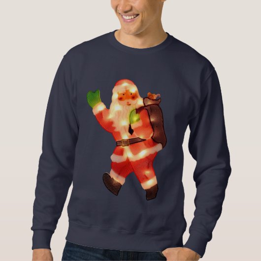 Glückliche Sankt mit Imitat-Weihnachtslichtern Sweatshirt (Vorderseite)