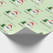 Glückliche Sankt-Schnee-Katze Geschenkpapier (Ecke)