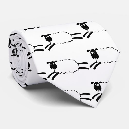Glückliche Schafe Krawatte (Gerollt)