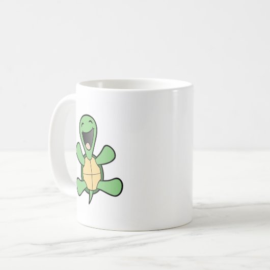 Glückliche Schildkröte Kaffeetasse (Vorderseite Links)
