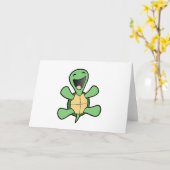 Glückliche Schildkröte Karte (Gelbe Blume)